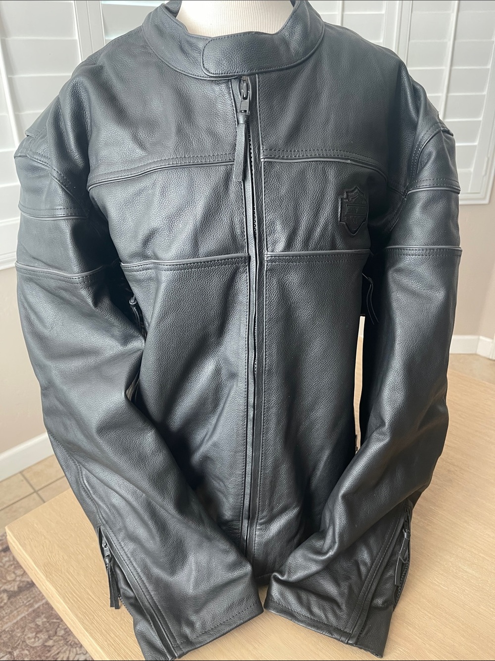 Men’s Harley-Davidson Black Leather Motorcycle Jacket Size 3XL